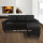 Living Room Black Leather L Shaped Sofa